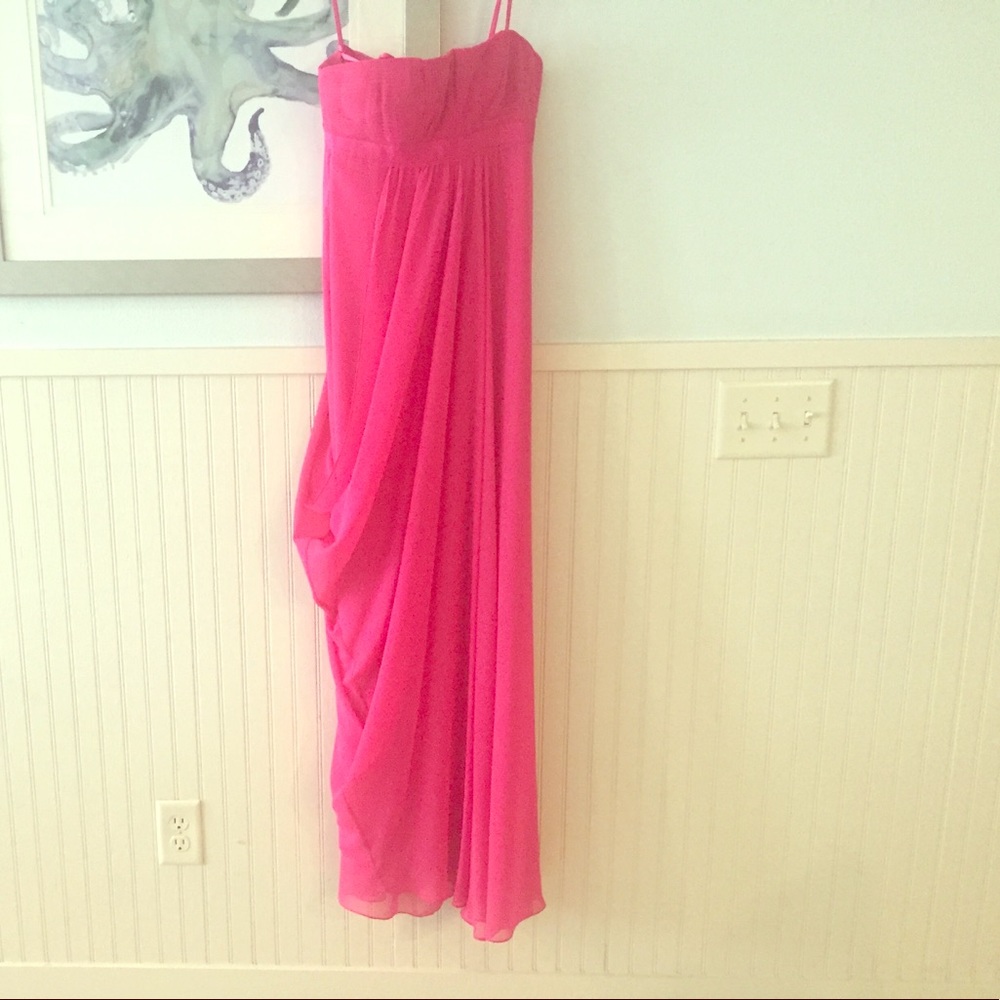 BCBG formal strapless maxi bright pink worn once - Picture 1 of 4